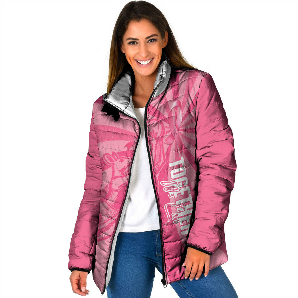 Australia Netball Breast Cancer Personalised Padded Jacket Aussie Kangaroo Together We Can