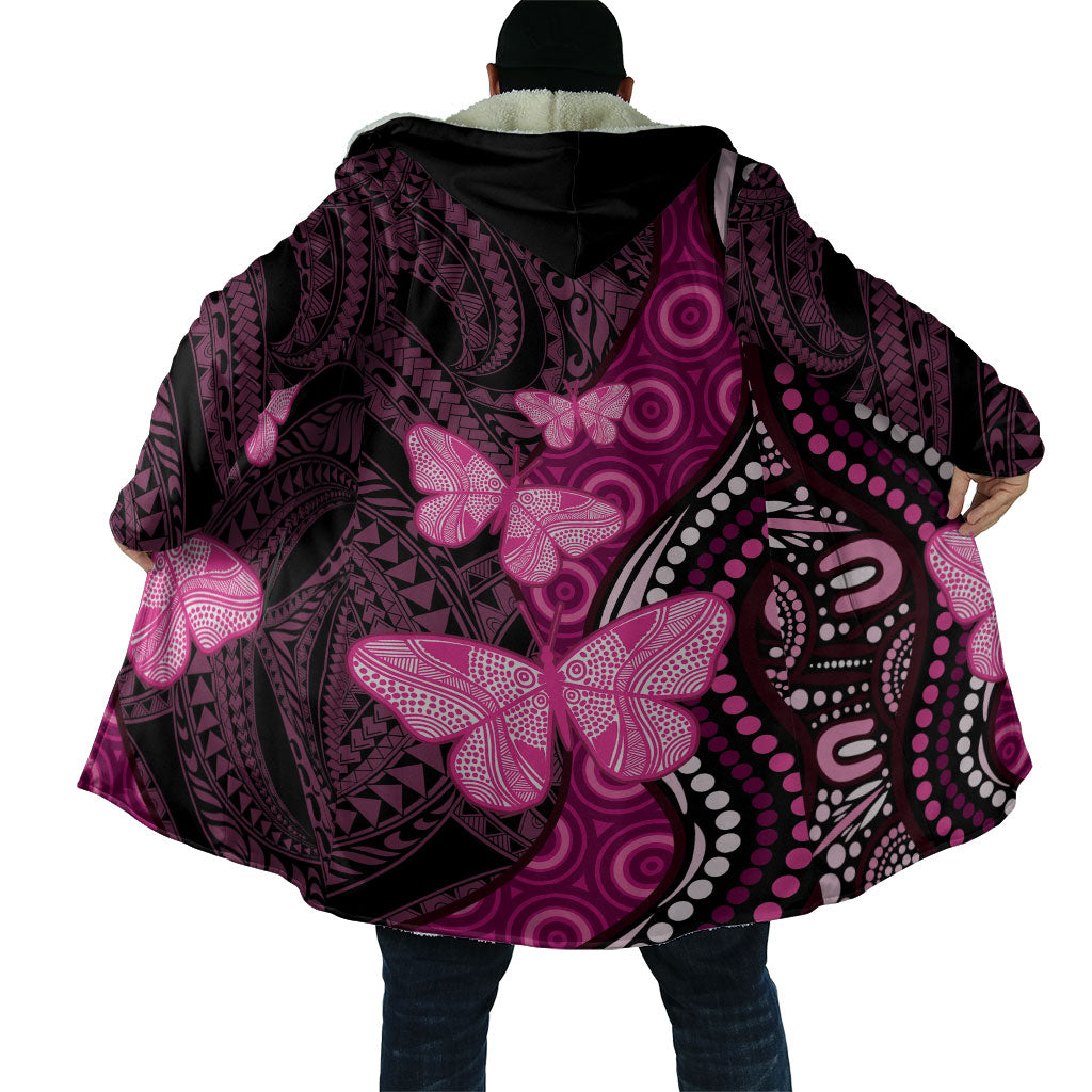 Think Pink Breast Cancer Support Cloak Butterfly Aboriginal Mix Polynesian Pattern