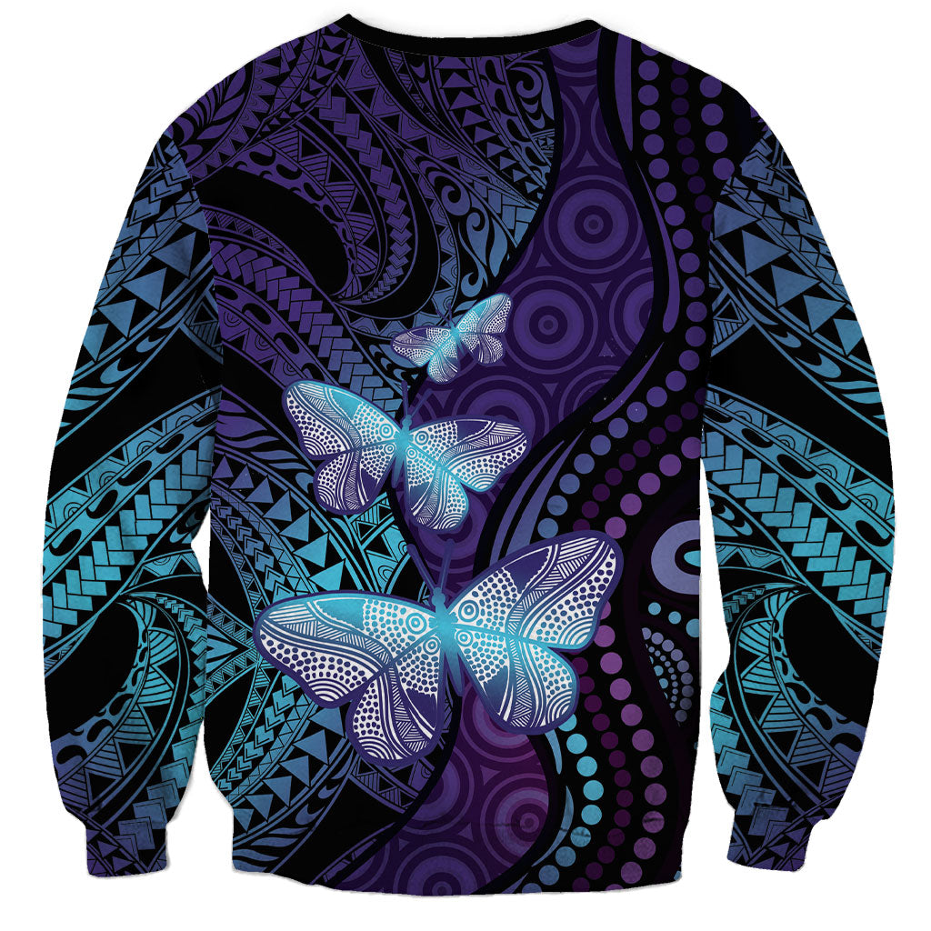 You Matter Suicide Prevention Sweatshirt Butterfly Aboriginal Mix Polynesian Pattern