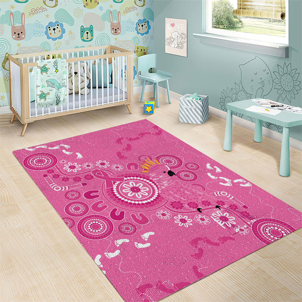 Pink Ribbon Australia Area Rug Breast Cancer Support Aboriginal Cacatua leadbeateri