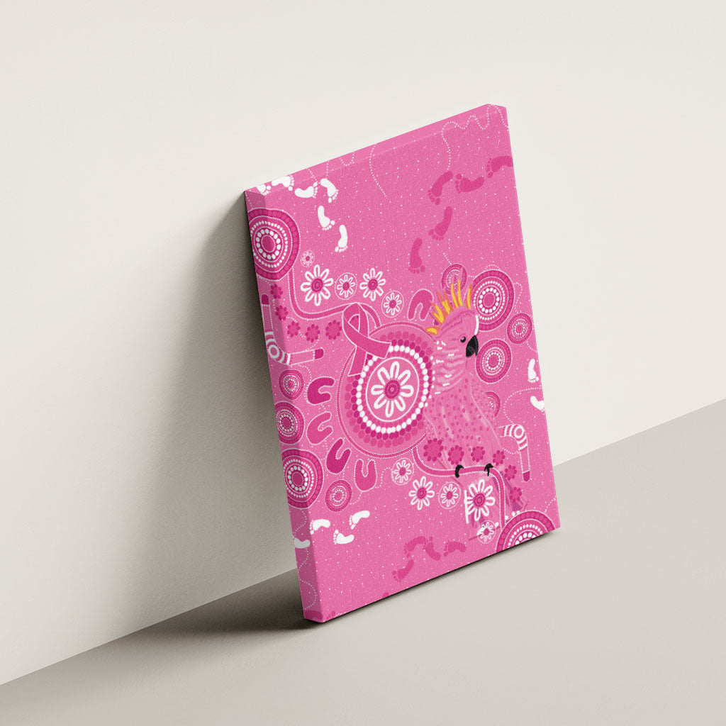 Pink Ribbon Australia Canvas Wall Art Breast Cancer Support Aboriginal Cacatua leadbeateri
