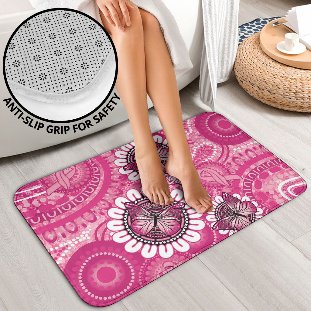 Personalised Australia Indigenous Bathroom Set Breast Cancer Ribbon Think Pink - Pink Version