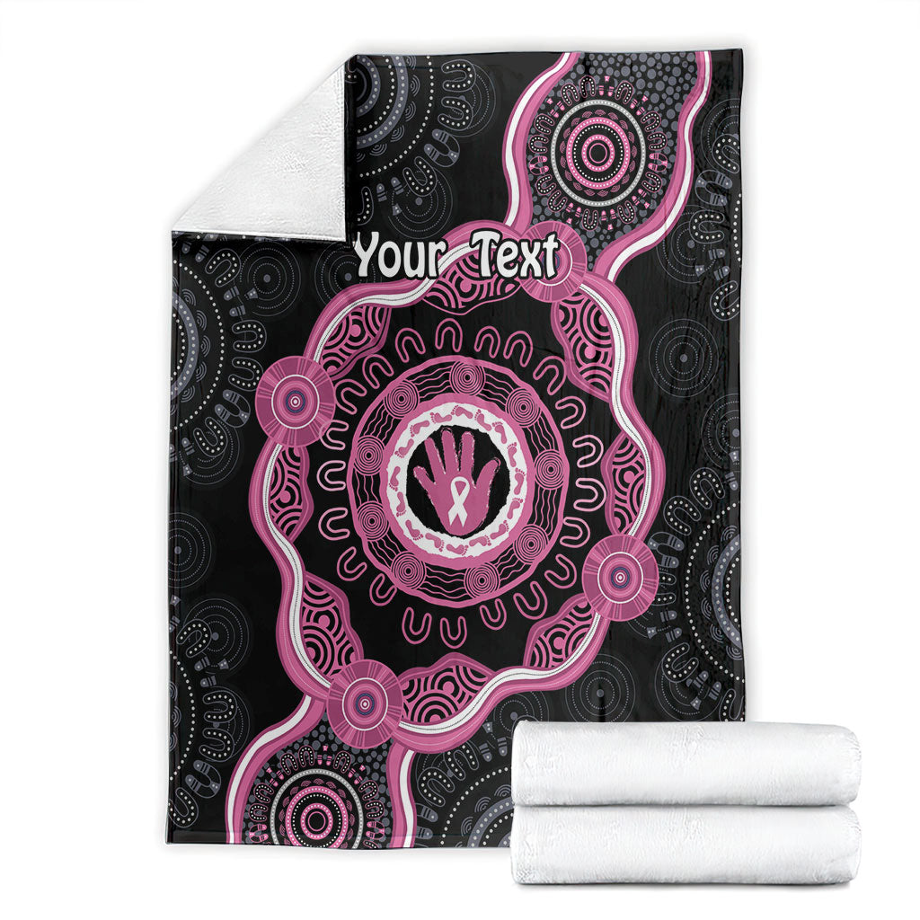 Personalised Australia Breast Cancer Support Blanket Brave Strong Aboriginal Art