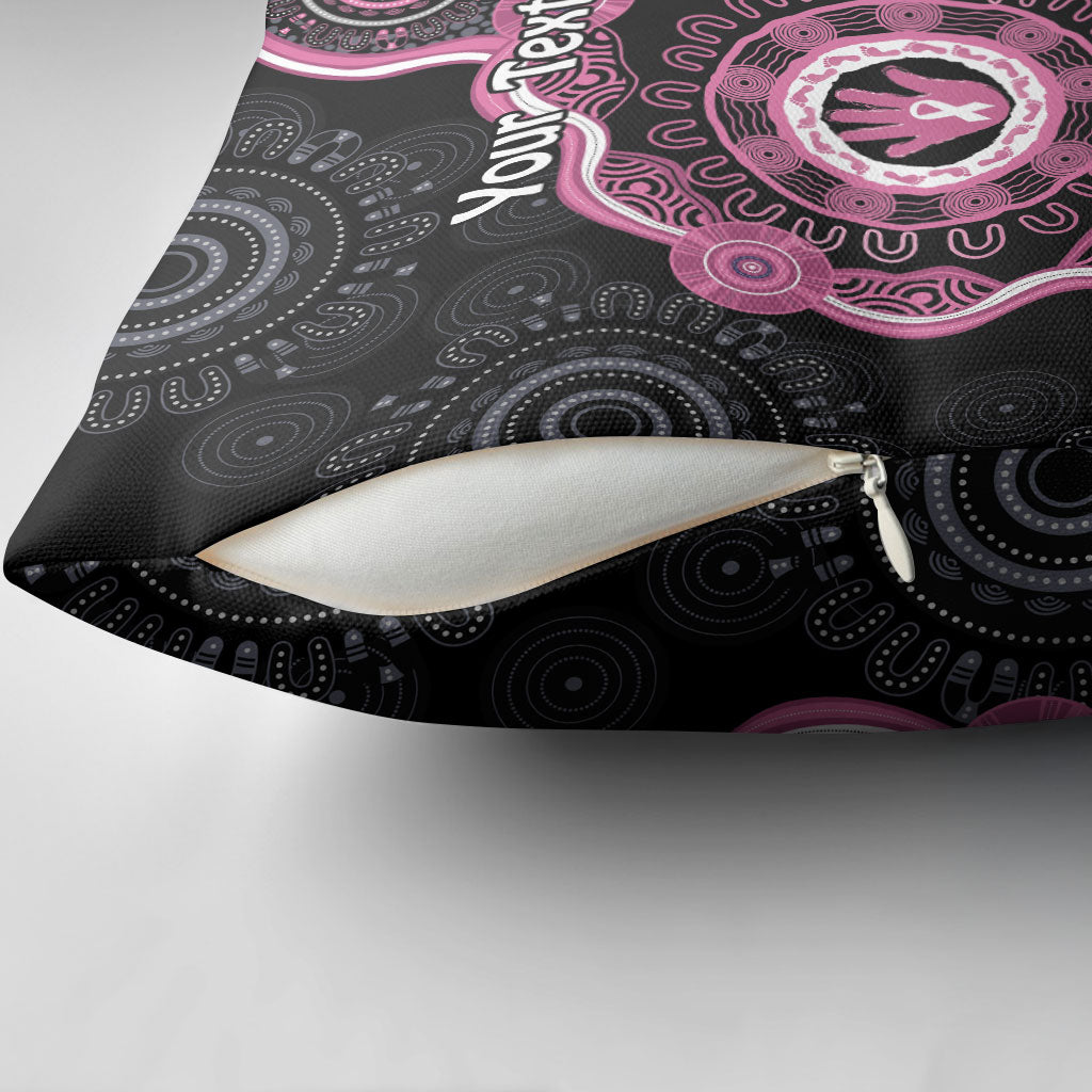 Personalised Australia Breast Cancer Support Pillow Cover Brave Strong Aboriginal Art