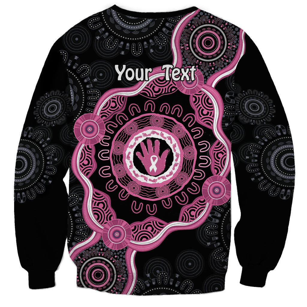 Personalised Australia Breast Cancer Support Sweatshirt Brave Strong Aboriginal Art