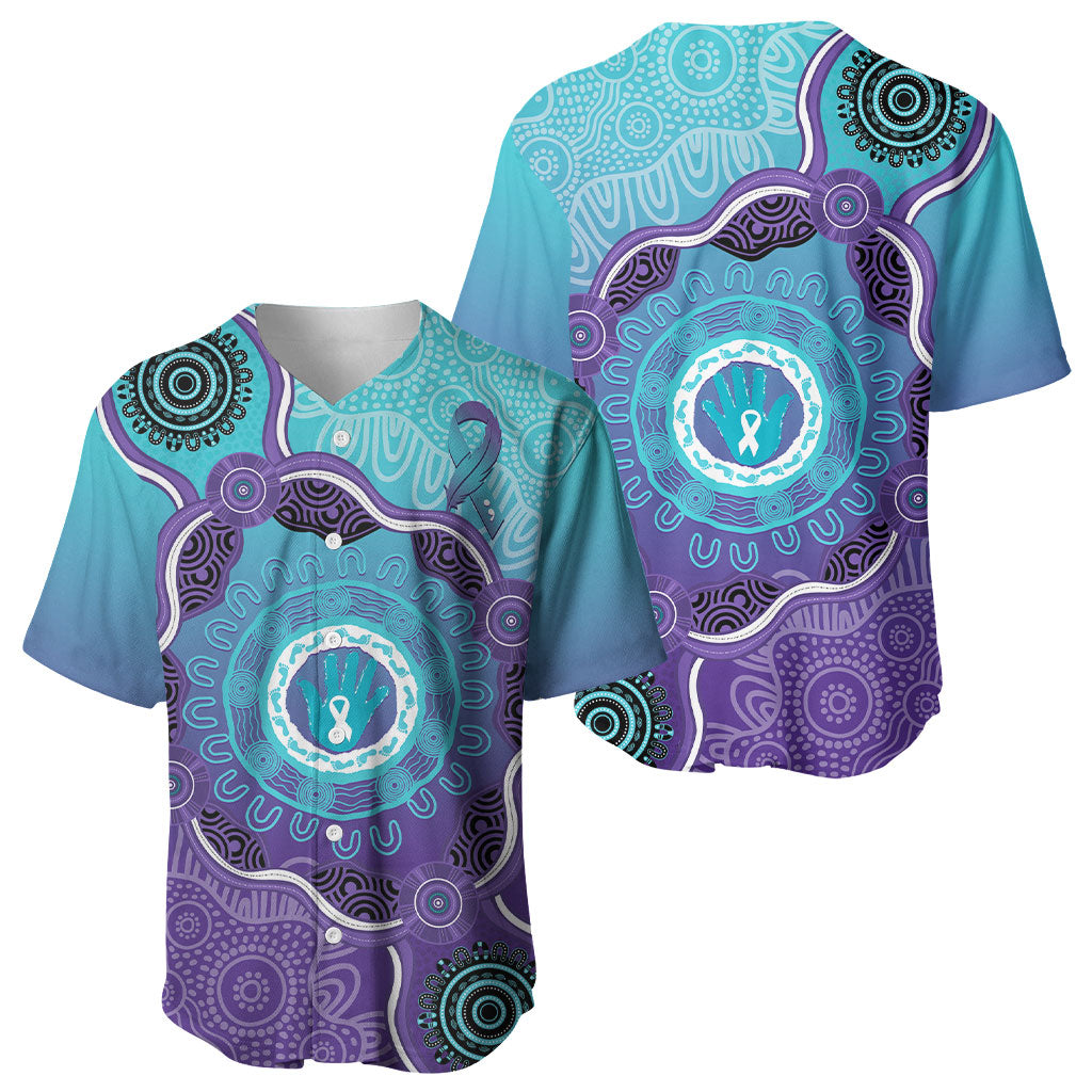 Australia Indigenous Baseball Jersey Suicide Prevention Month Ribbon Aboriginal Art