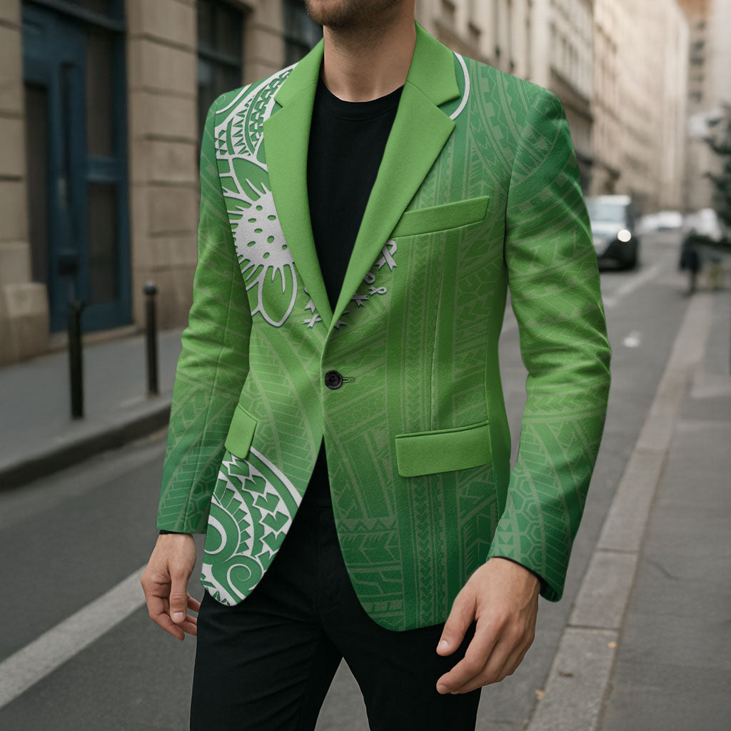 Polynesia Depression Support Blazer Sunflower Green Ribbons Polynesian Tattoo