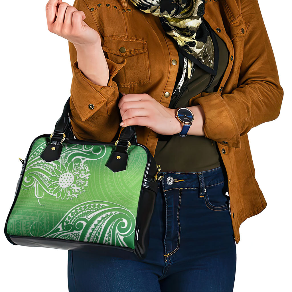 Polynesia Depression Support Shoulder Handbag Sunflower Green Ribbons Polynesian Tattoo