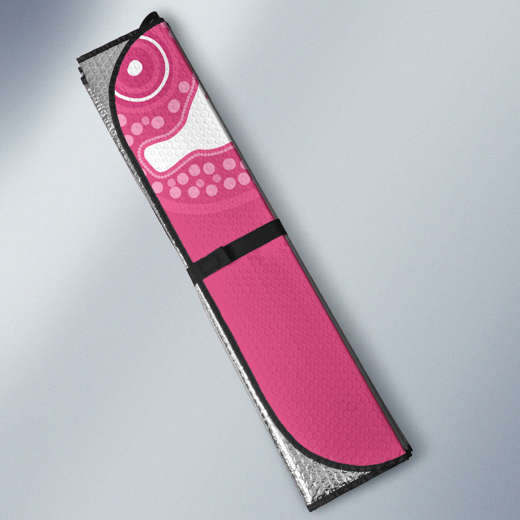Australia Breast Cancer Support Auto Sun Shade Pink Ribbon Manta Ray Aboriginal Art
