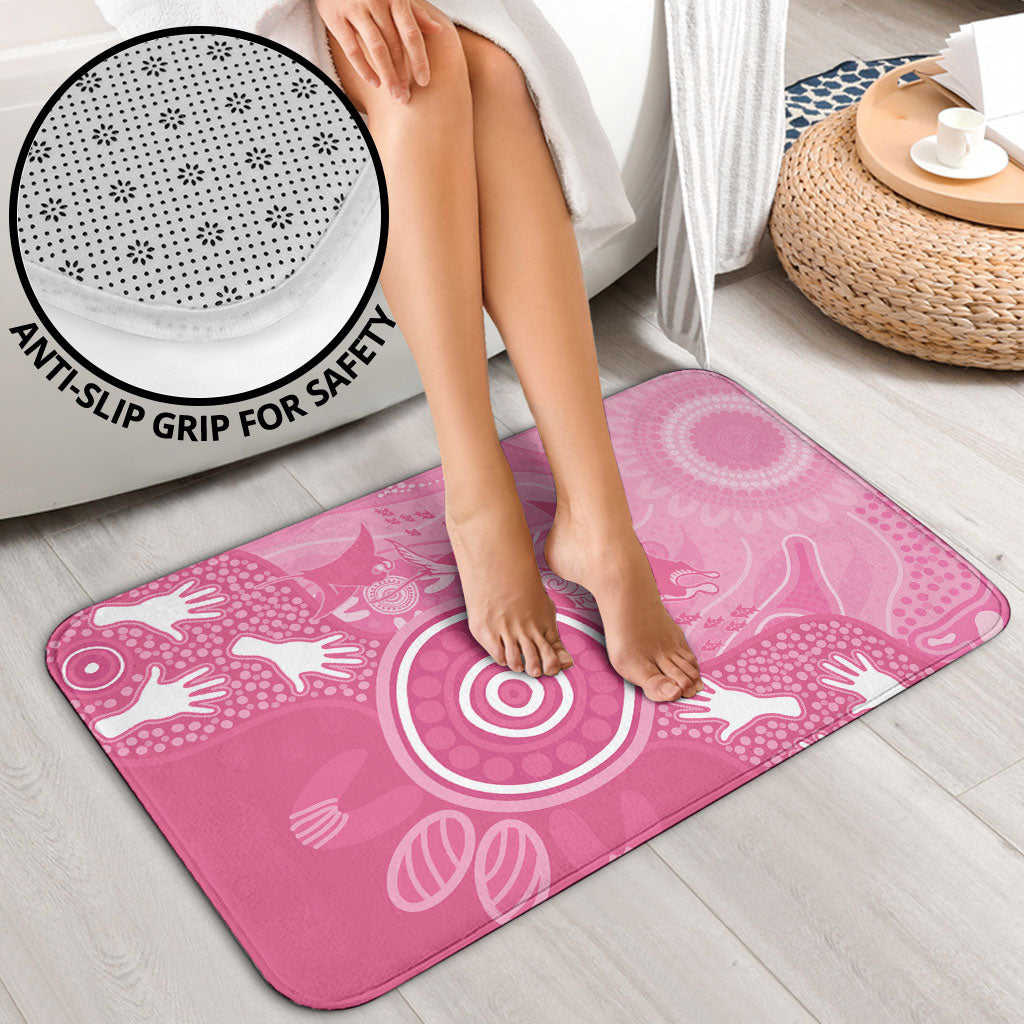 Australia Breast Cancer Support Bathroom Set Pink Ribbon Manta Ray Aboriginal Art
