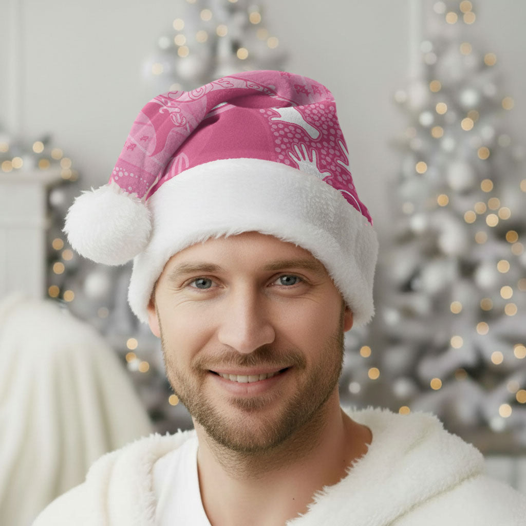 Australia Breast Cancer Support Christmas Santa Hat Pink Ribbon Manta Ray Aboriginal Art