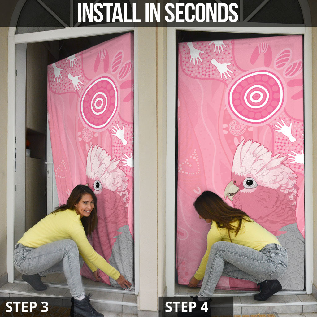 Australia Breast Cancer Support Door Cover Galah Faith Hope Love Pink Month