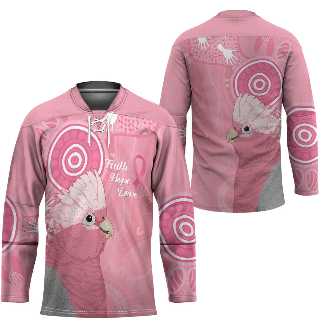 Australia Breast Cancer Support Hockey Jersey Galah Faith Hope Love Pink Month