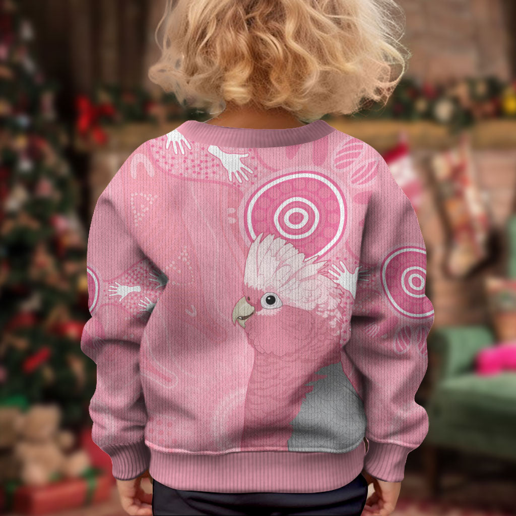 Australia Breast Cancer Support Kid Ugly Christmas Sweater Galah Faith Hope Love Pink Month