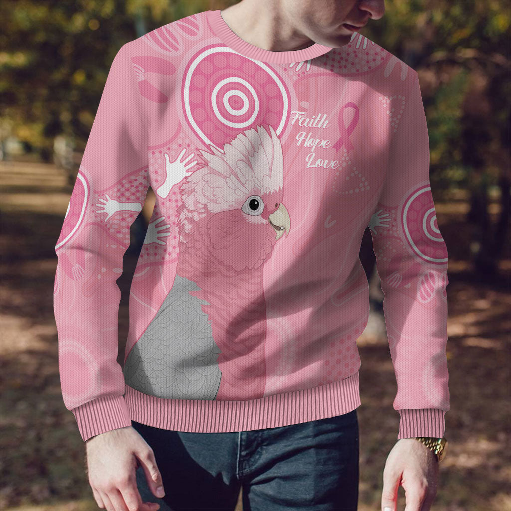 Australia Breast Cancer Support Ugly Christmas Sweater Galah Faith Hope Love Pink Month
