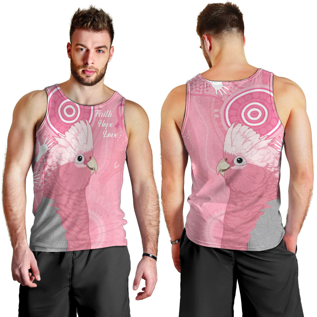 Australia Breast Cancer Support Men Tank Top Galah Faith Hope Love Pink Month