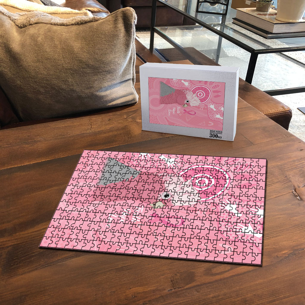 Australia Breast Cancer Support Puzzle Galah Faith Hope Love Pink Month