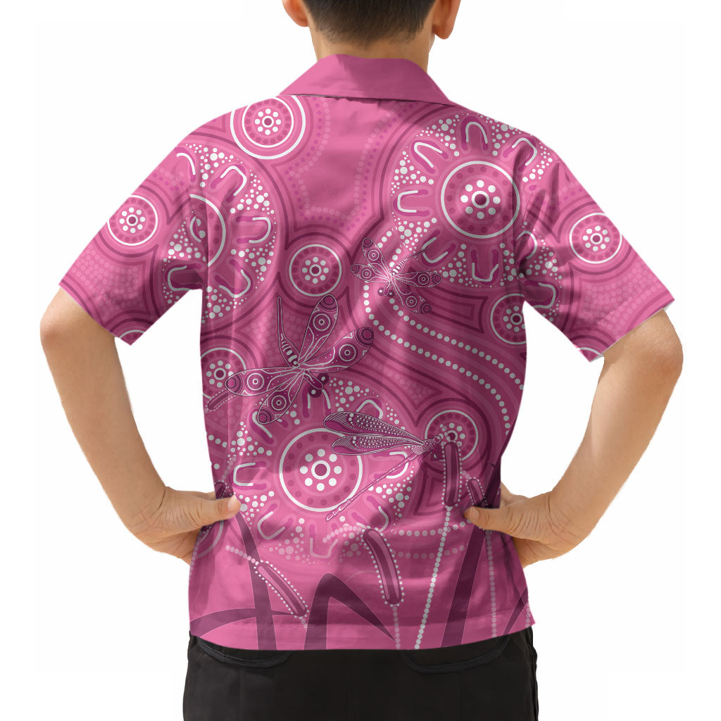 Australia Indigenous Pink Month Hawaiian Shirt Breast Cancer Aboriginal Dragonflies Ribbon
