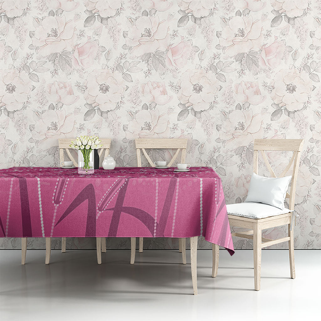 Australia Indigenous Pink Month Tablecloth Breast Cancer Aboriginal Dragonflies Ribbon