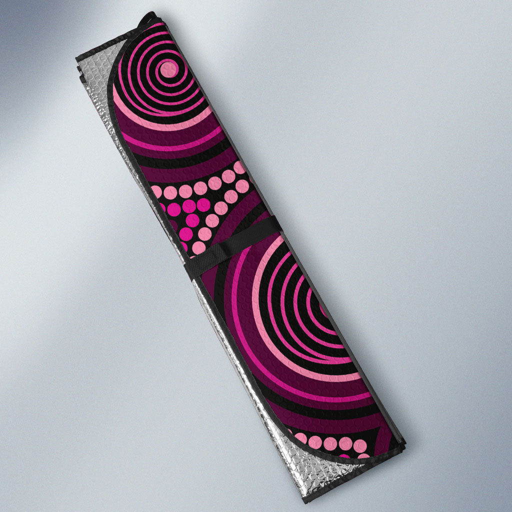 Australia Breast Cancer Support Auto Sun Shade Pink Dragonflies Aboriginal Art