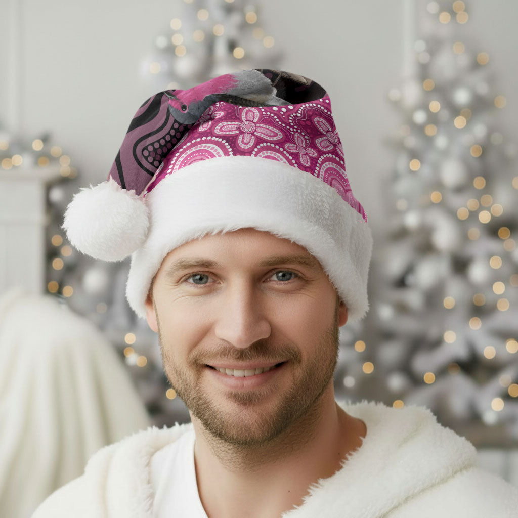 Australia Indigenous Christmas Santa Hat Breast Cancer Pink Robin Bottlebrush Aboriginal Art