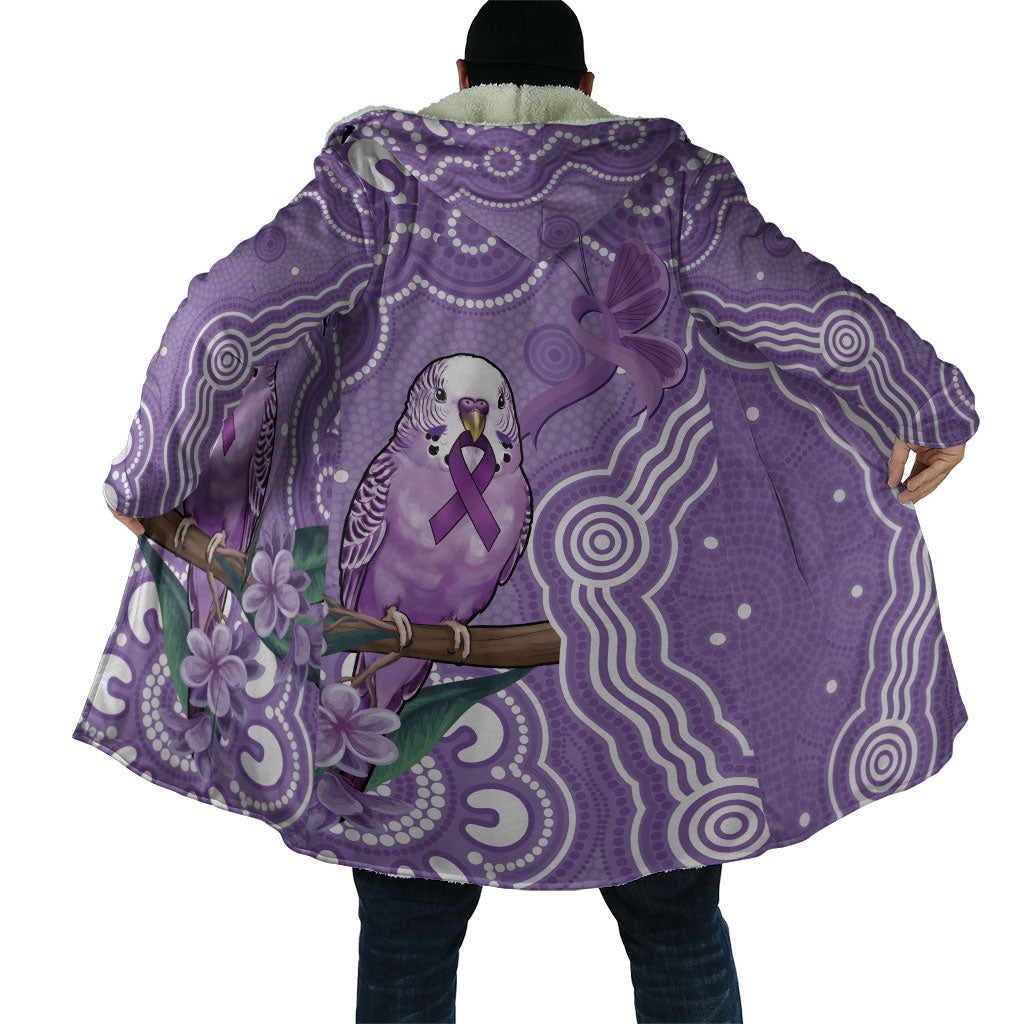Australia Epilepsy Support Cloak Purple Budgerigar Plumeria Aboriginal
