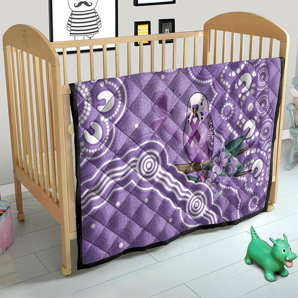 Australia Epilepsy Support Quilt Purple Budgerigar Plumeria Aboriginal