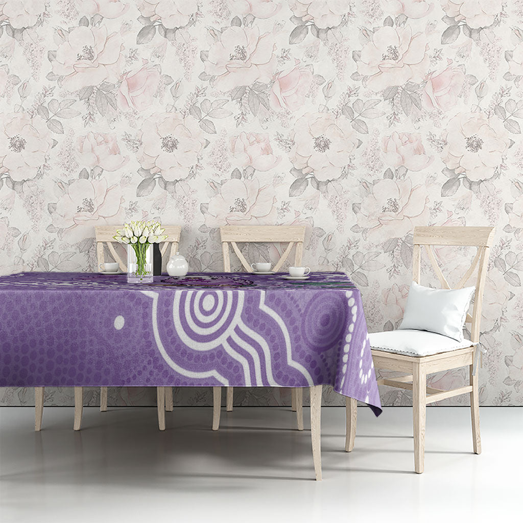 Australia Epilepsy Support Tablecloth Purple Budgerigar Plumeria Aboriginal