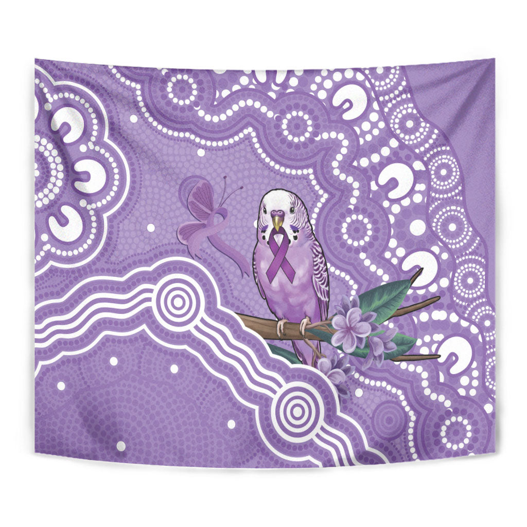 Australia Epilepsy Support Tapestry Purple Budgerigar Plumeria Aboriginal