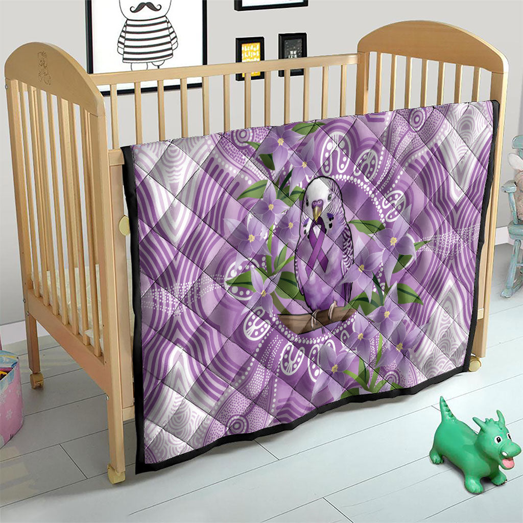 Epilepsy Support Budgerigar Australia Quilt Budgie Purple Ribbon Boronia Aboriginal