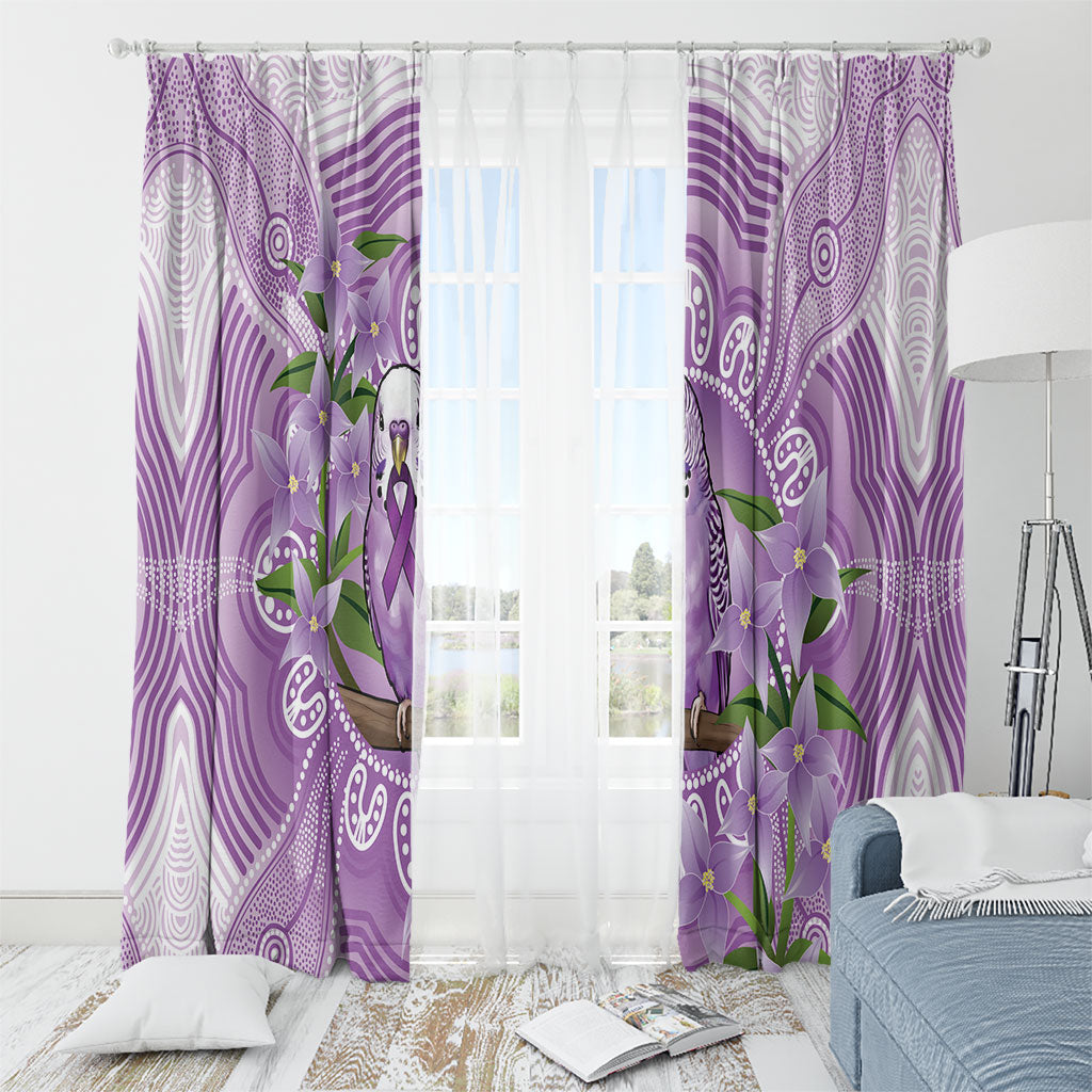 Epilepsy Support Budgerigar Australia Window Curtain Budgie Purple Ribbon Boronia Aboriginal