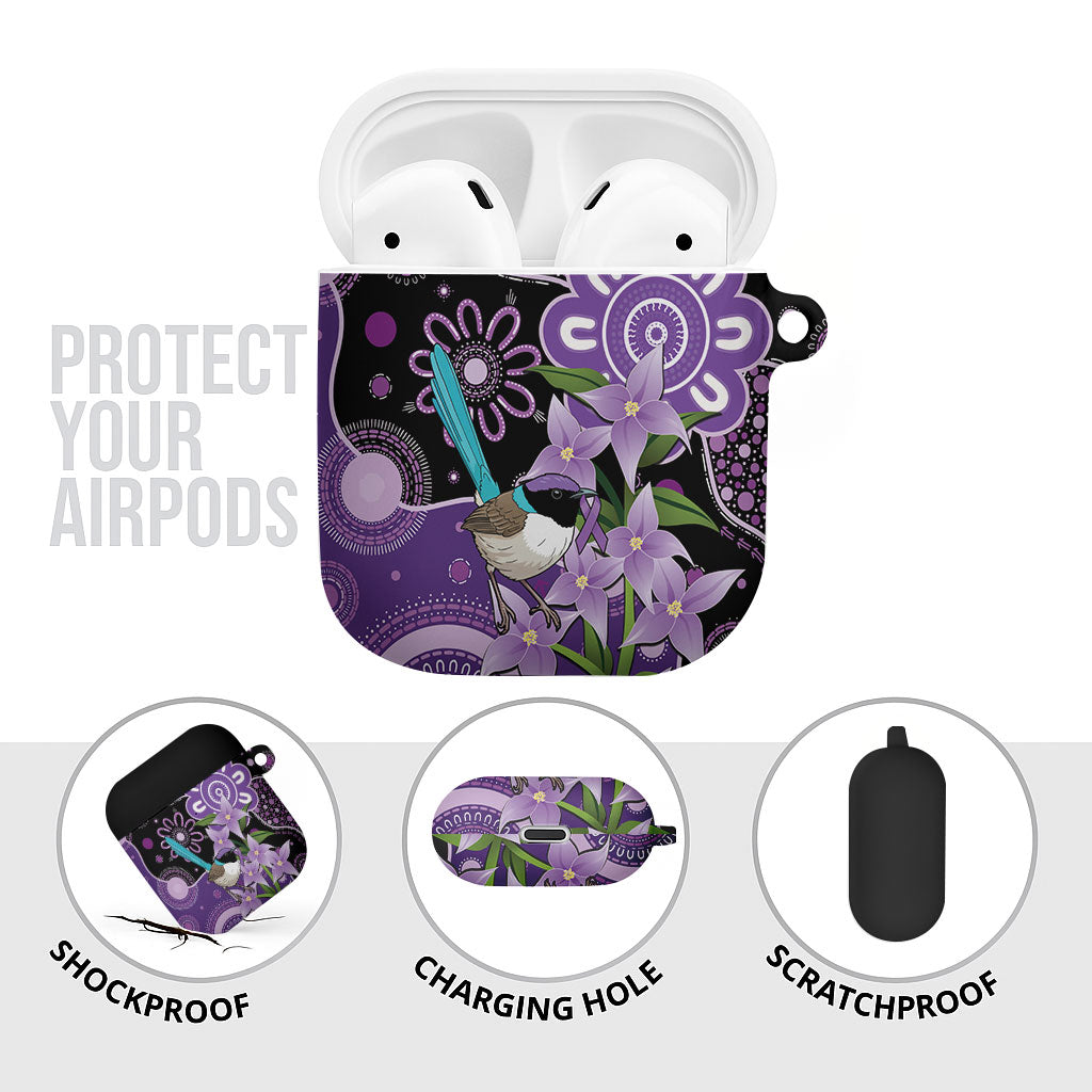 Australia Epilepsy Support AirPods Case Purple-crowned Fairywren Boronia Aboriginal