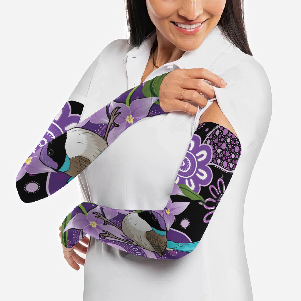 Australia Epilepsy Support Arm Sleeves Purple-crowned Fairywren Boronia Aboriginal