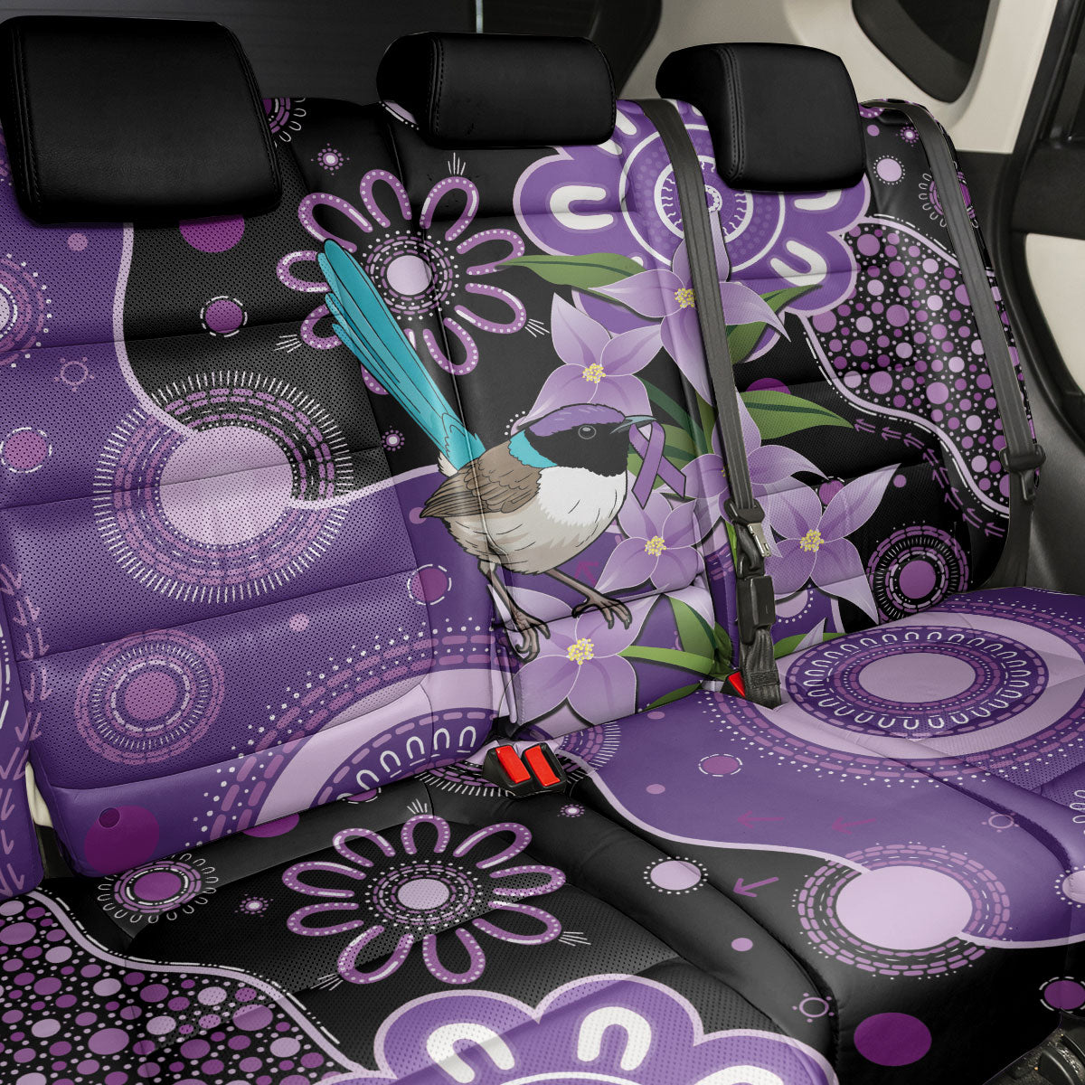 Australia Epilepsy Support Back Car Seat Cover Purple-crowned Fairywren Boronia Aboriginal