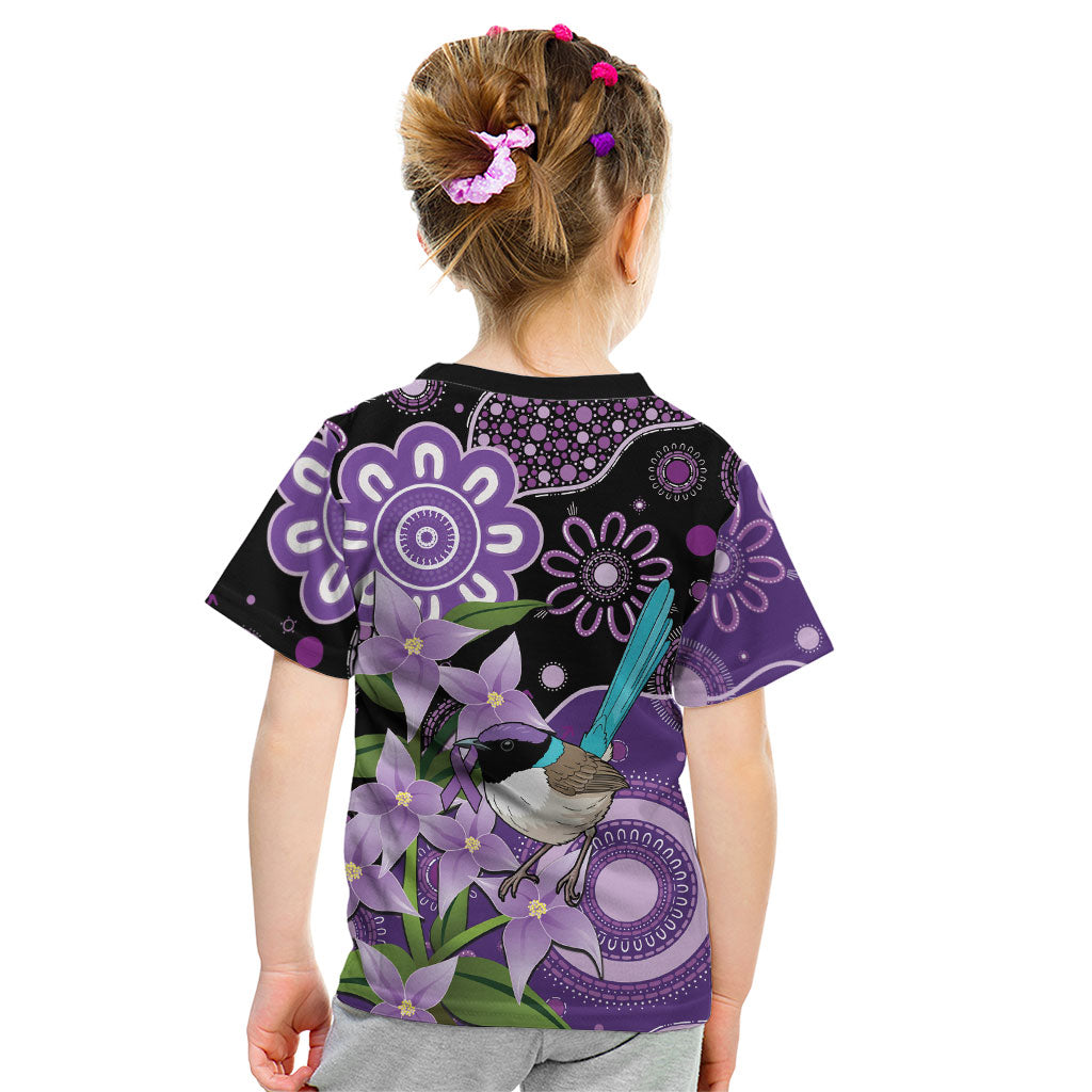 Australia Epilepsy Support Kid T Shirt Purple-crowned Fairywren Boronia Aboriginal