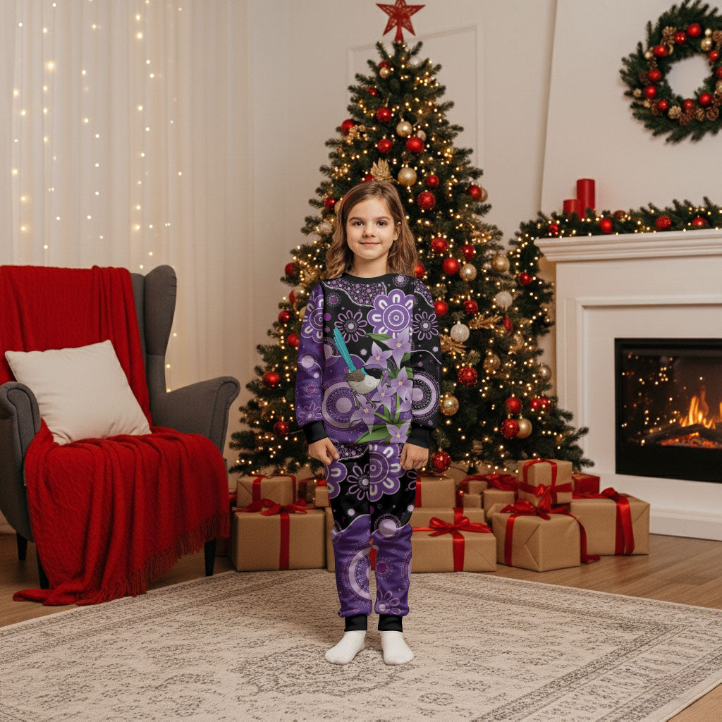 Australia Epilepsy Support Christmas Pajama Set Purple-crowned Fairywren Boronia Aboriginal