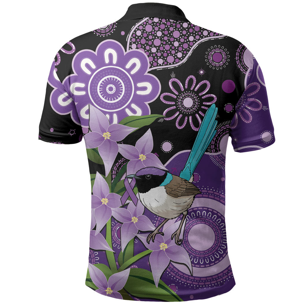 Australia Epilepsy Support Polo Shirt Purple-crowned Fairywren Boronia Aboriginal