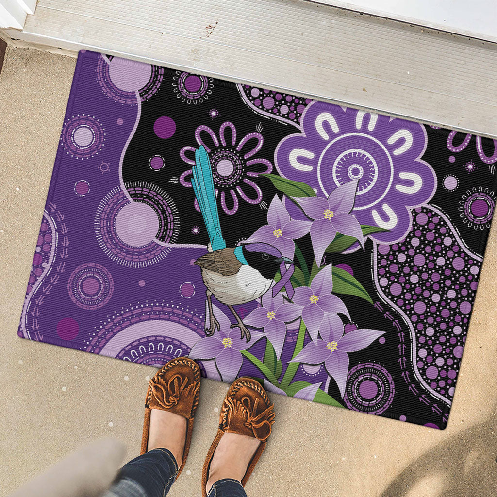 Australia Epilepsy Support Rubber Doormat Purple-crowned Fairywren Boronia Aboriginal