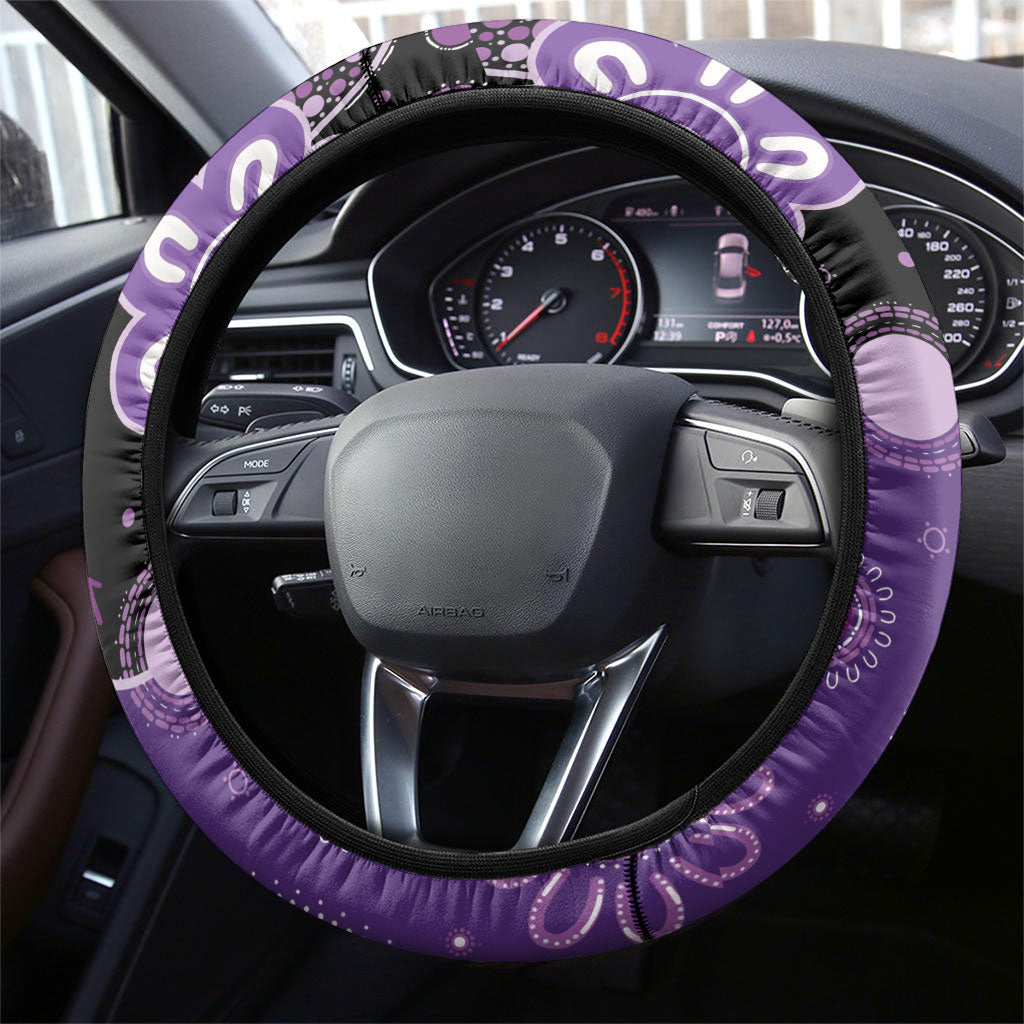 Australia Epilepsy Support Steering Wheel Cover Purple-crowned Fairywren Boronia Aboriginal