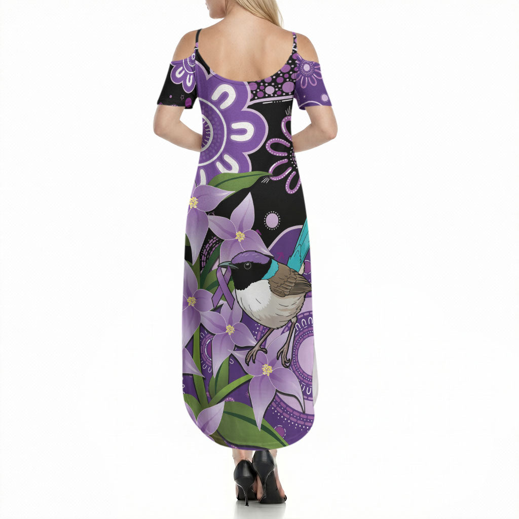 Australia Epilepsy Support Summer Maxi Dress Purple-crowned Fairywren Boronia Aboriginal