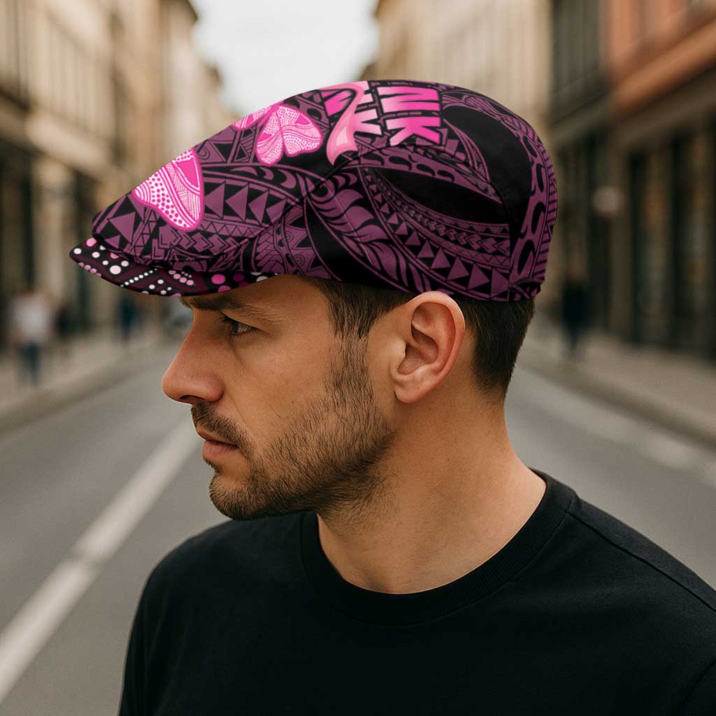 Think Pink Breast Cancer Support Jeff Hat Butterfly Aboriginal Mix Polynesian Pattern