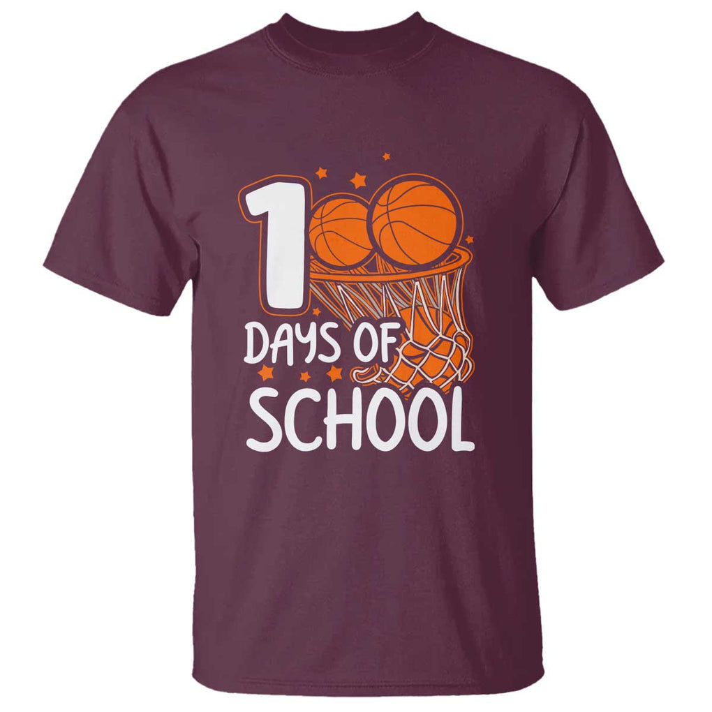 100th Day of School T Shirt Basketball Theme for Kids - FUNOLO