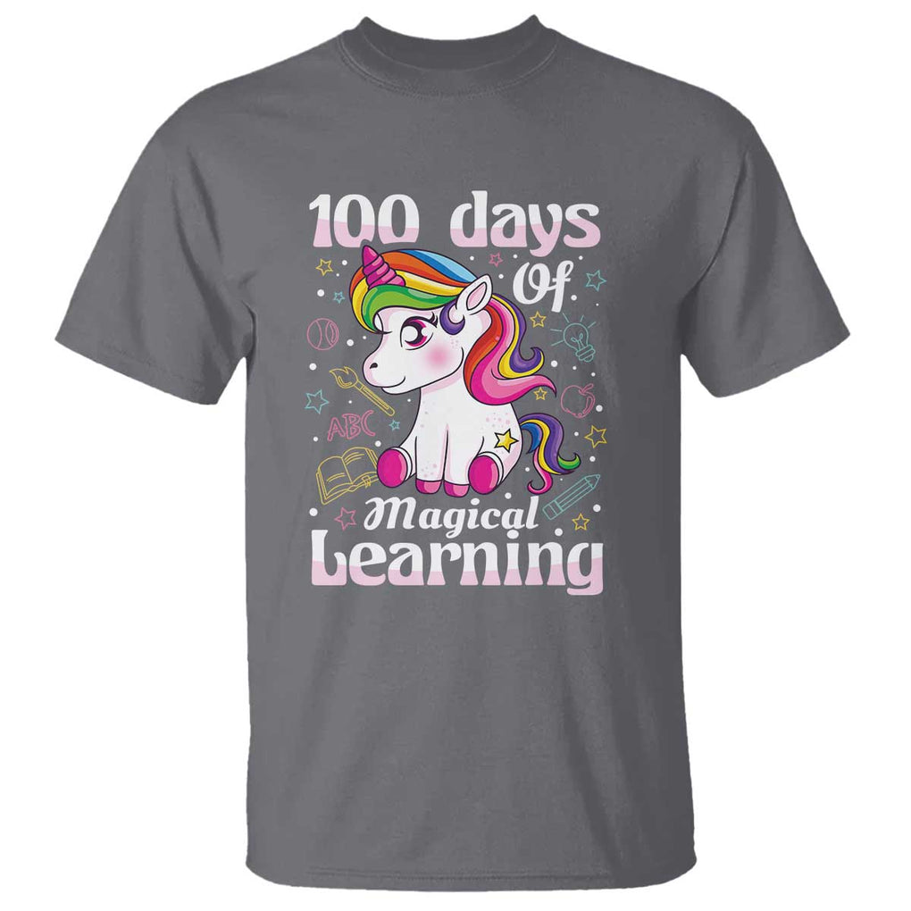 100th Day of School Unicorn T Shirt Girls 100 Days Celebration - FUNOLO
