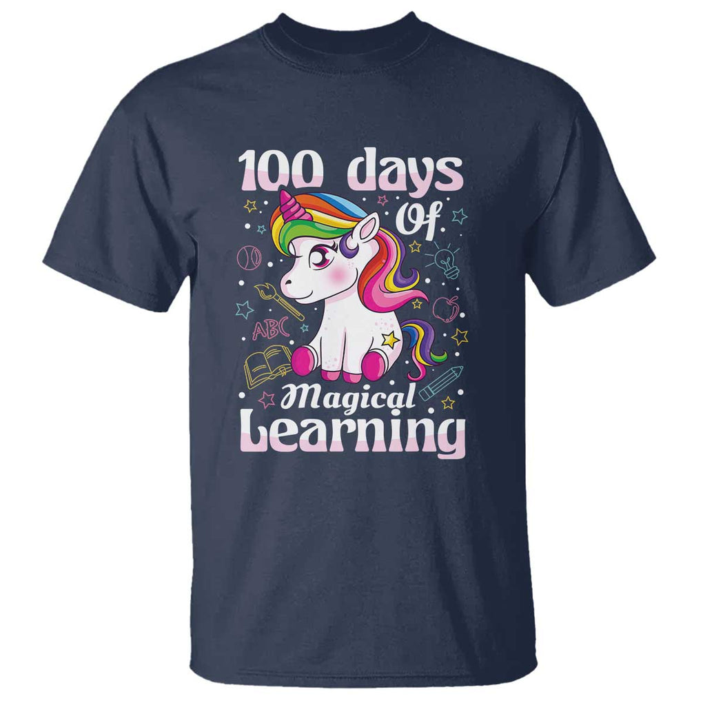 100th Day of School Unicorn T Shirt Girls 100 Days Celebration - FUNOLO