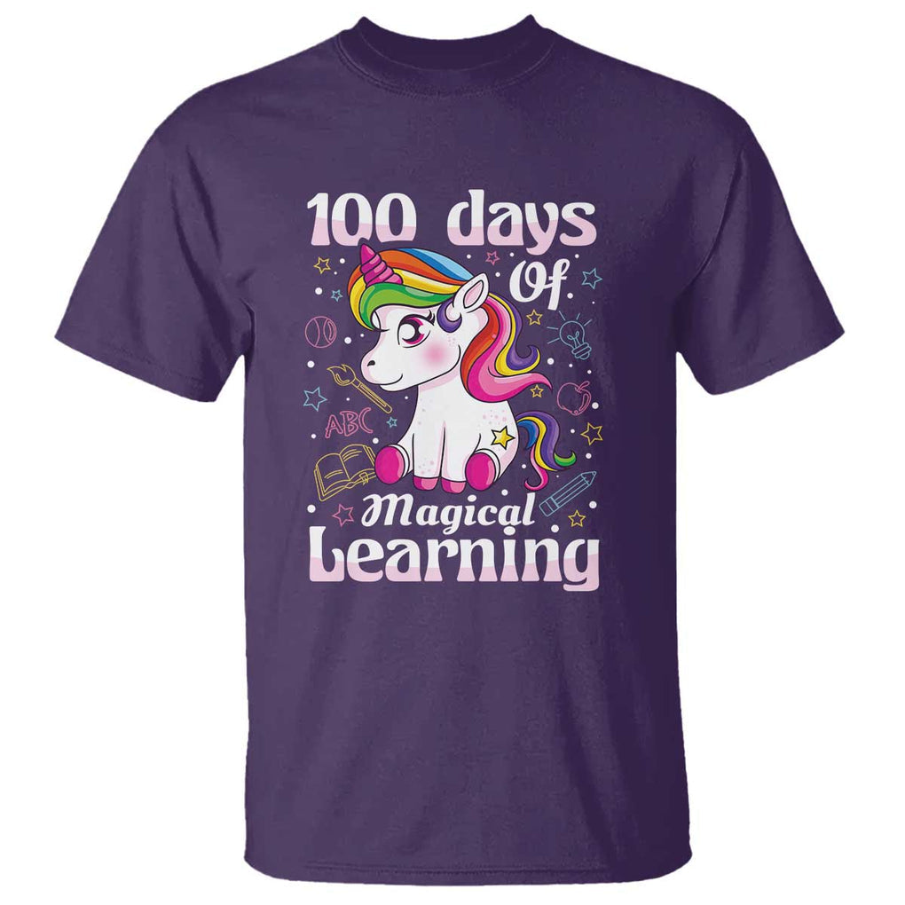 100th Day of School Unicorn T Shirt Girls 100 Days Celebration - FUNOLO