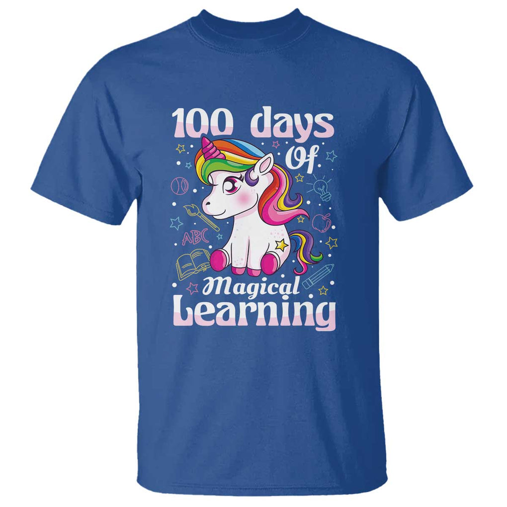 100th Day of School Unicorn T Shirt Girls 100 Days Celebration - FUNOLO