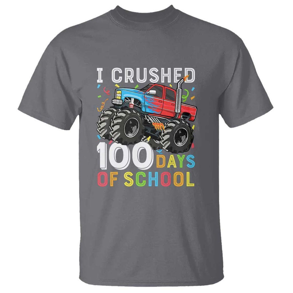 100 Days of School Monster Truck T Shirt Boys 100th Day Celebration - FUNOLO