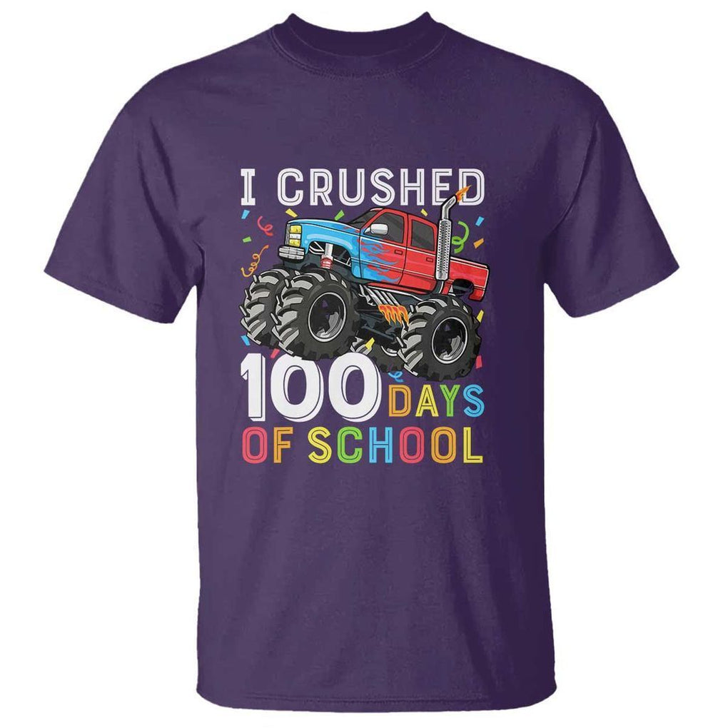 100 Days of School Monster Truck T Shirt Boys 100th Day Celebration - FUNOLO