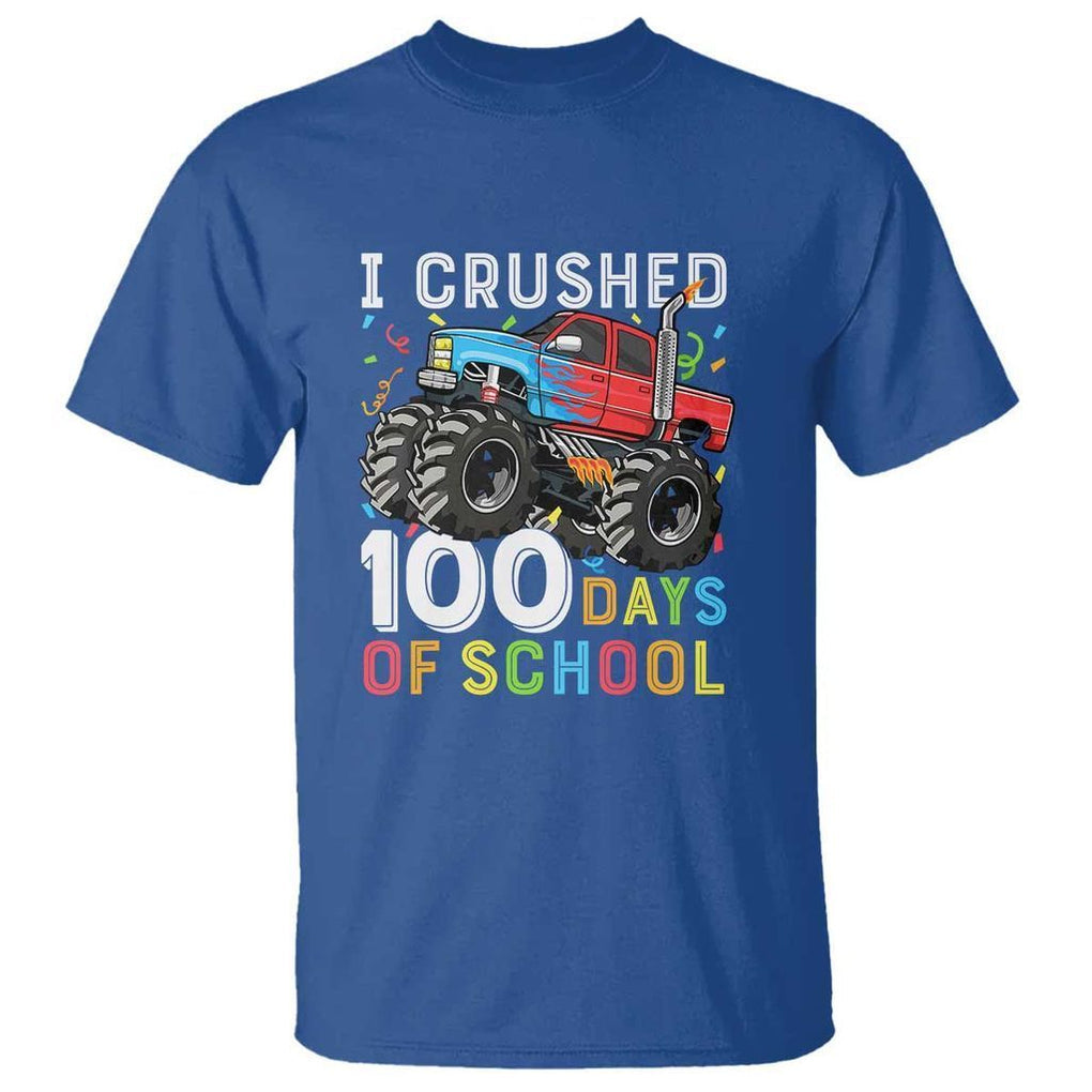 100 Days of School Monster Truck T Shirt Boys 100th Day Celebration - FUNOLO