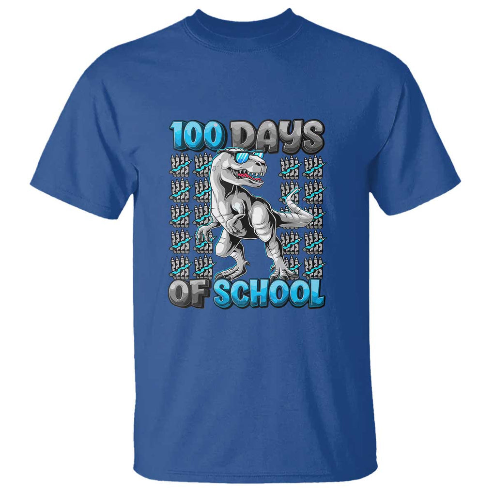 100 Days of School T-Rex T Shirt 100 Days Smarter Celebration - FUNOLO